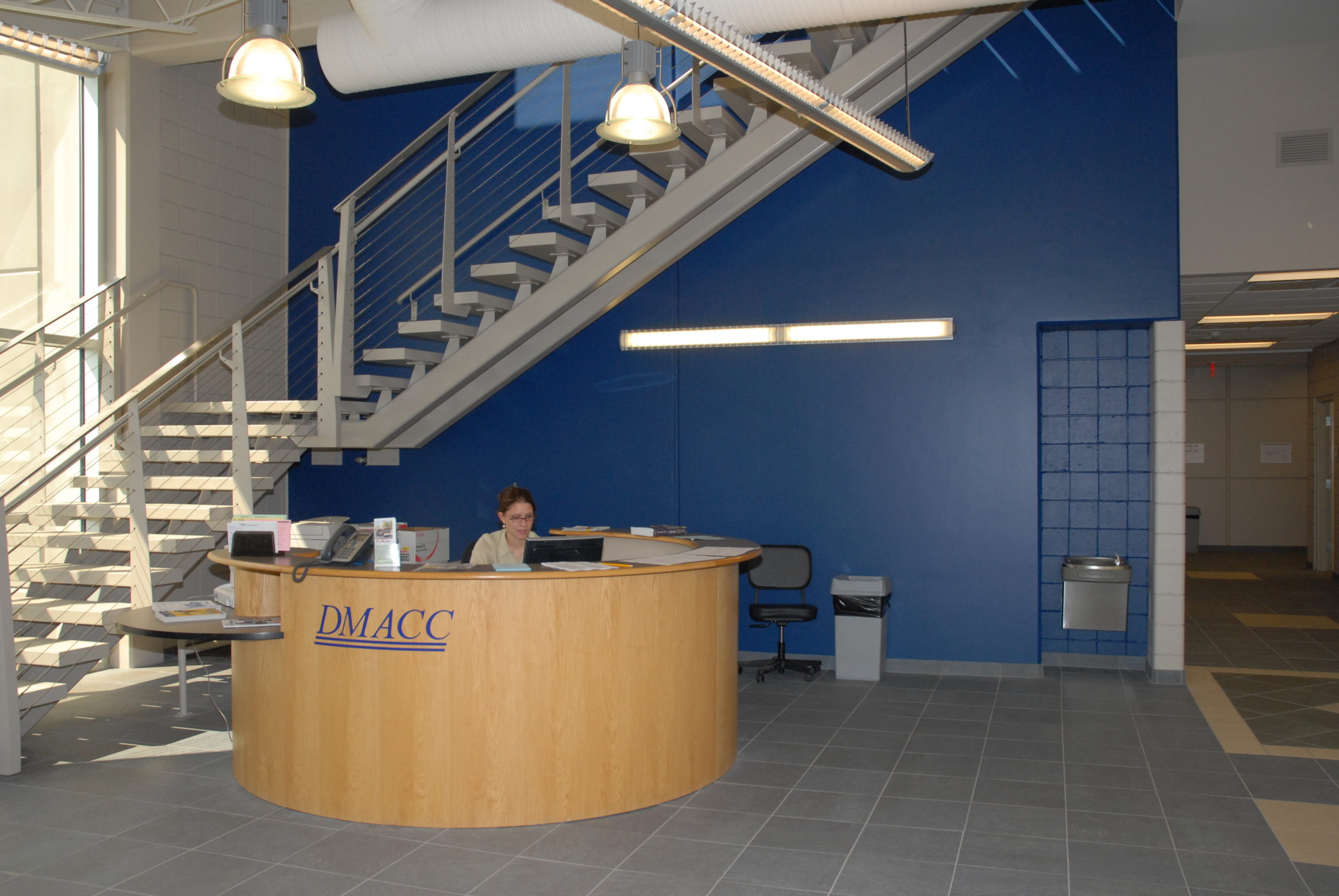 Reception area at DMACC Hunziker Center