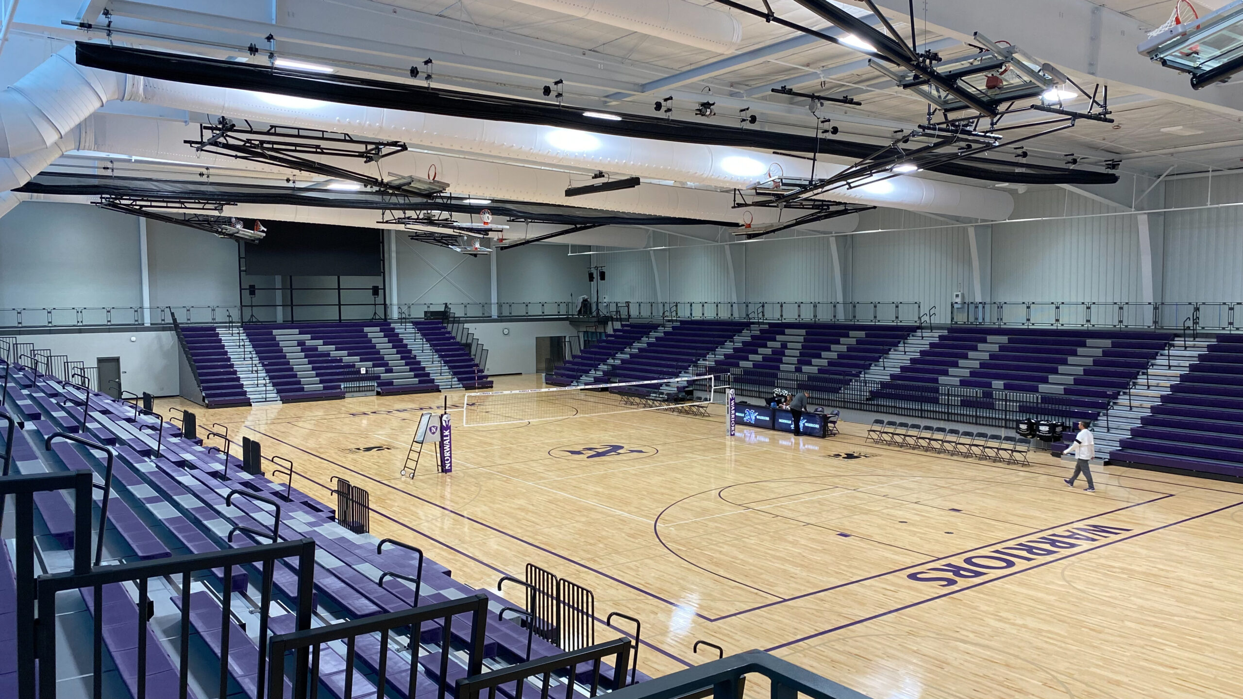 Interior photo of the Norwalk Competition Center's basketball court