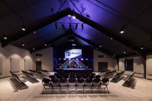 Interior of renovated Reach Church in Des Moines, IA