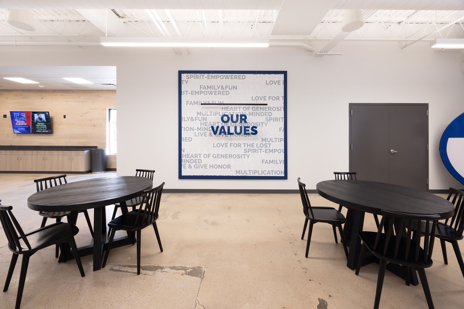 Common area in Reach Church in Des Moines, IA