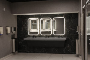 Restrooms at the Gateway Hotel & Conference Center in Ames, IA