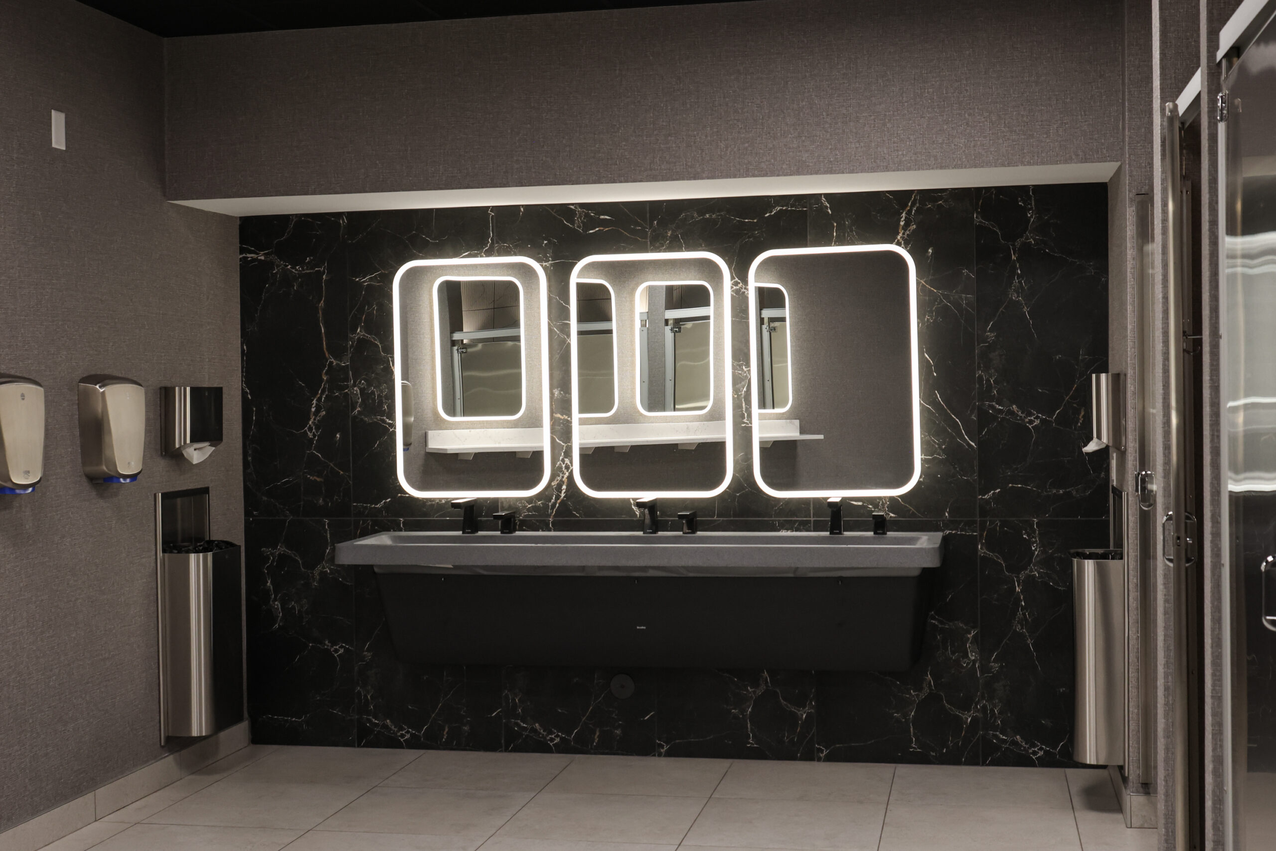 Restrooms at the Gateway Hotel & Conference Center in Ames, IA