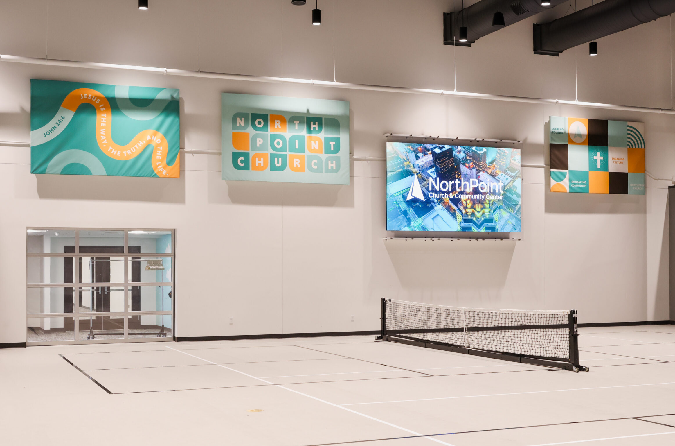 Pickleball court inside of NorthPoint Church