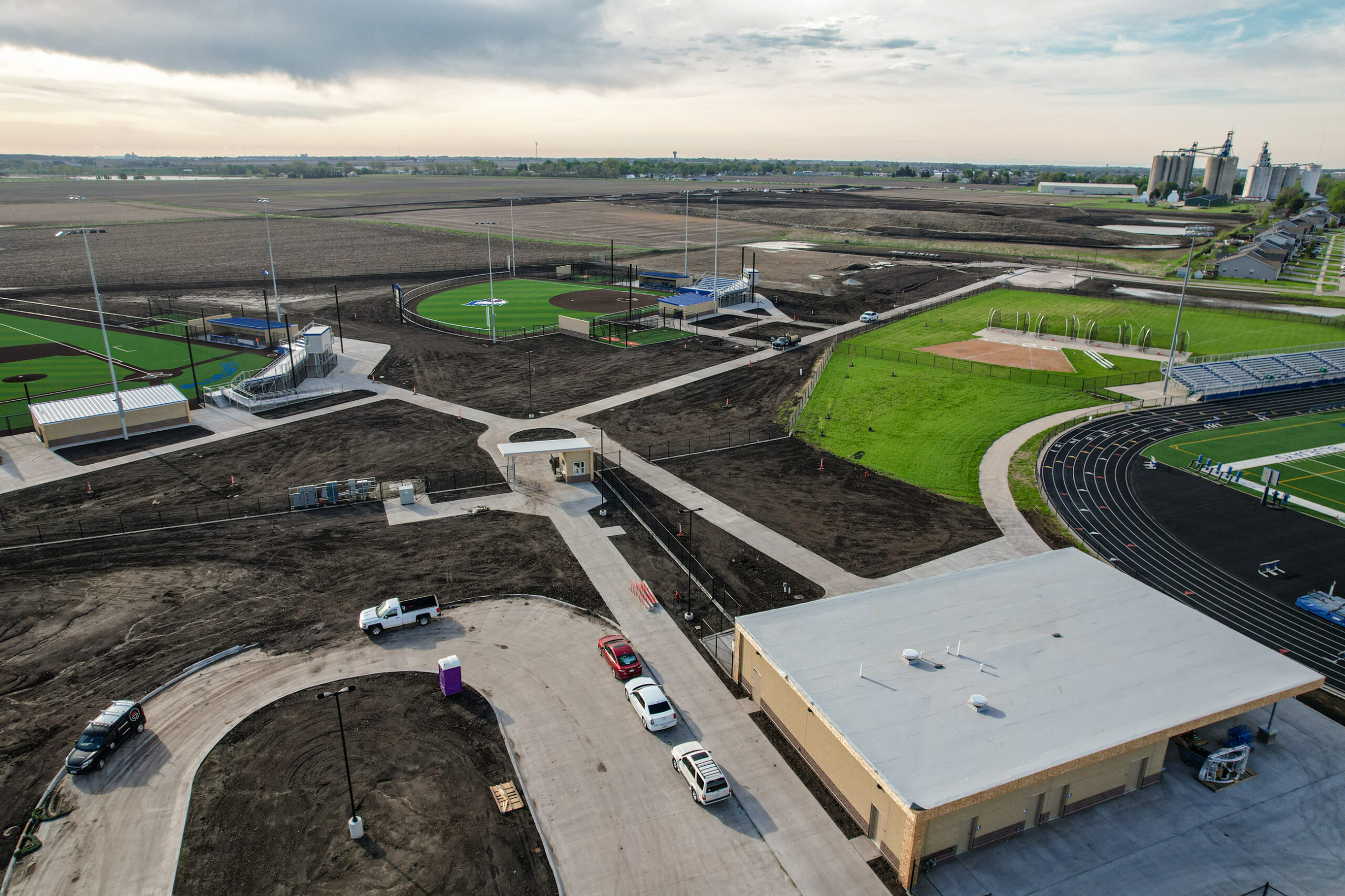 Aerial photo of Bondurant-Farrar Athletic Facilities